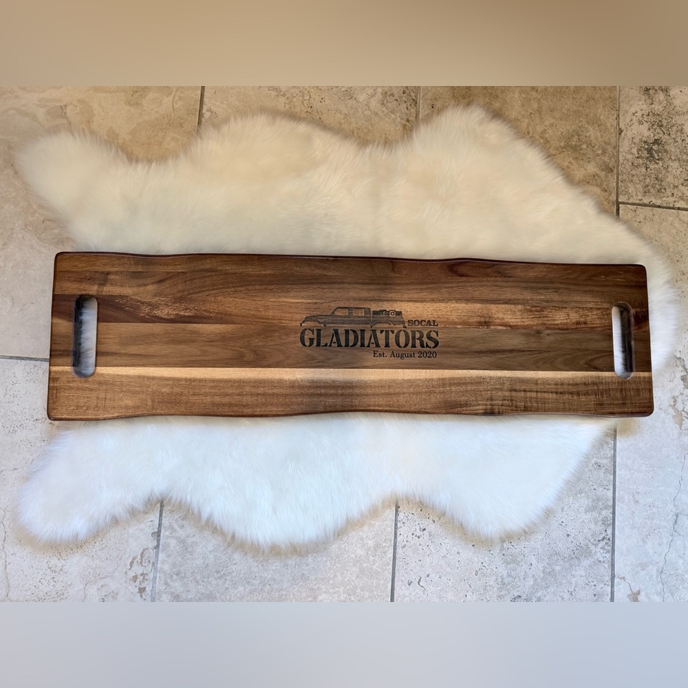 Gladiators Wood Serving/Charcuterie Board in Natural Walnut 31-1/2 L x 8-1/2 Wx1